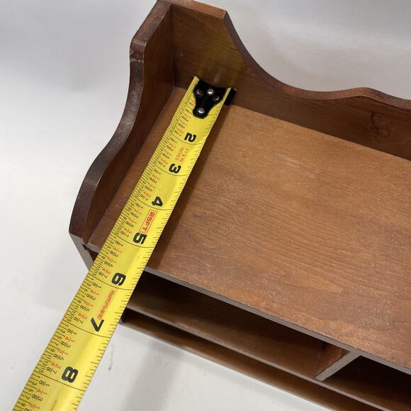 Vintage Farmhouse Wall Display Shelf Curio w/Drawer Shaker Style Small 19” Wood - Picture 9 of 11